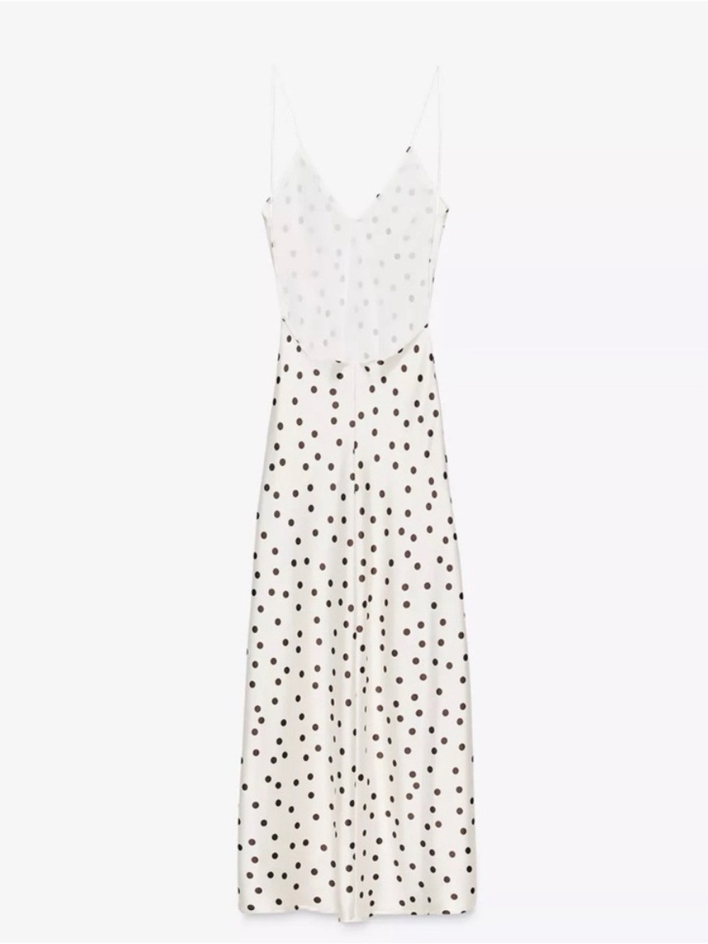 Zara Cream Maxi Slip Dress - Polka Dots - Picture 4 of 4